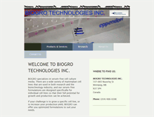Tablet Screenshot of biogro-technologies.com